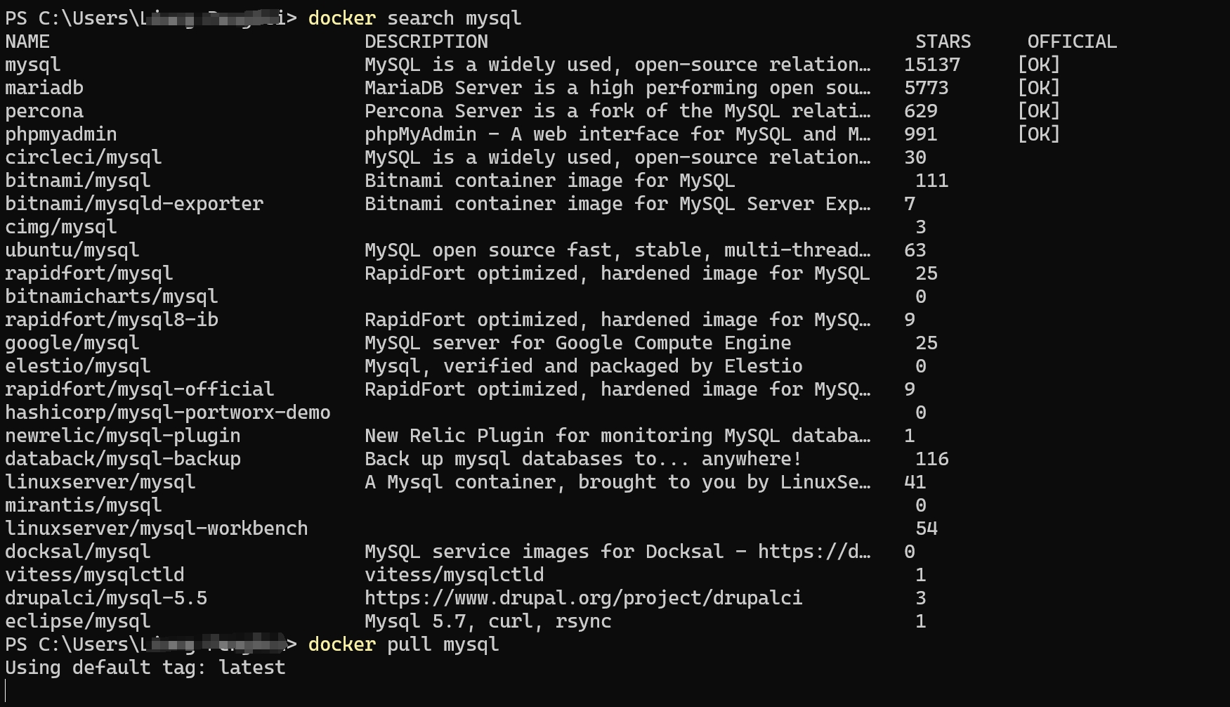 Windows环境下使用docker安装mysql | 博客